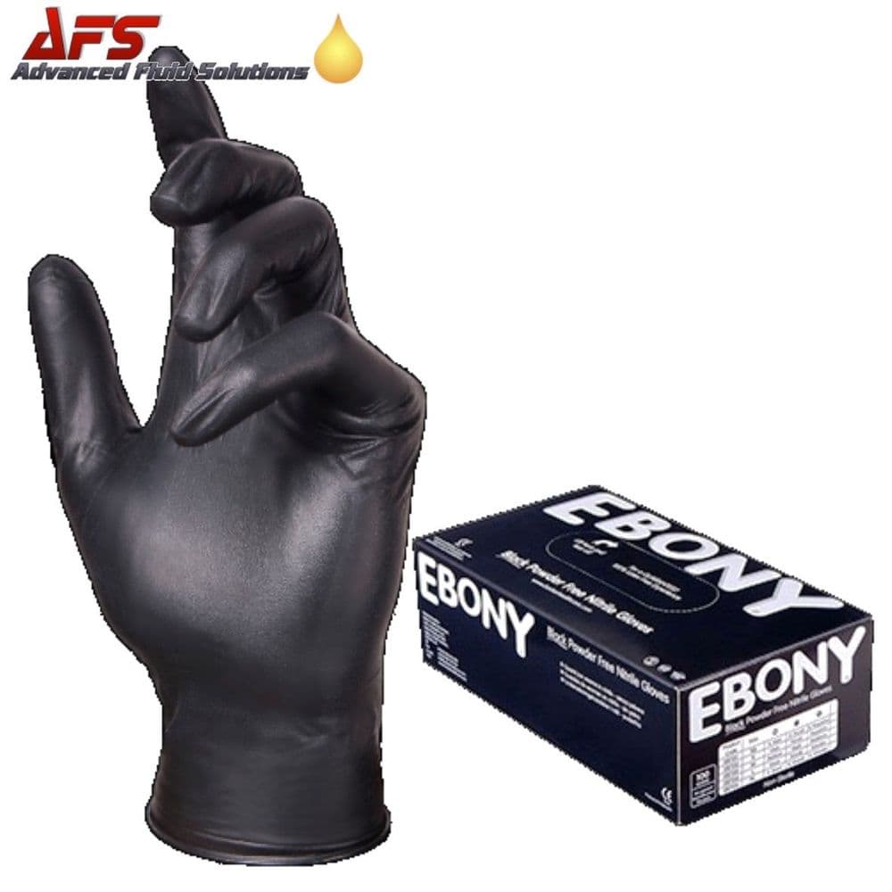 Black Ebony Powder Free Nitrile Rubber Examination Gloves XL Extra Large