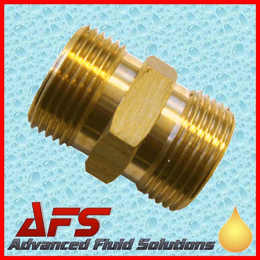 Brass M22 x M22 Male Pressure Washer Hose Joiner