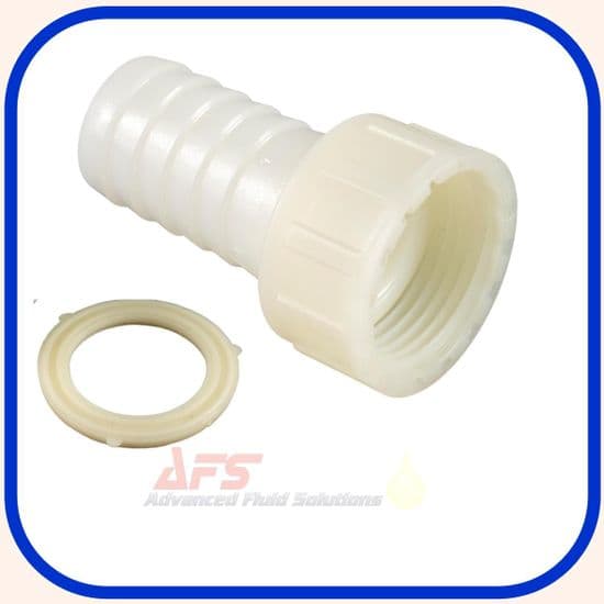 BSP Female swivel Straight Thread x Hose Tail Fitting (Polyamide PA66 White)