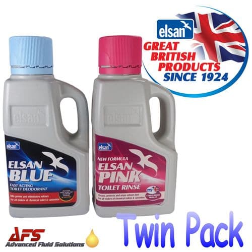 Elsan Blue 1 Litre & Elsan Pink 1 Litre Twin Pack