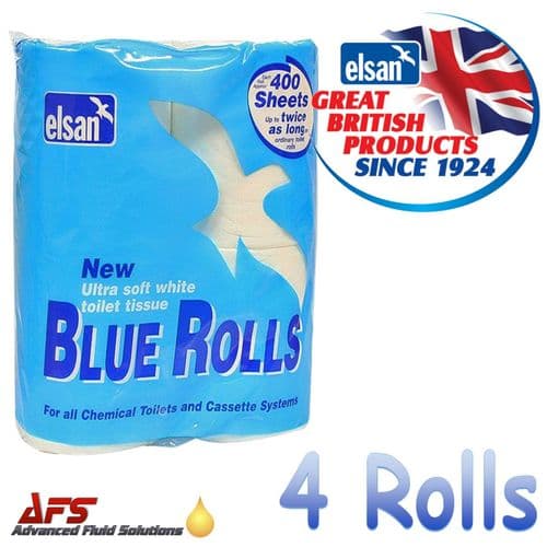 Elsan Pack Of 4 White Ultra Soft Blue Rolls