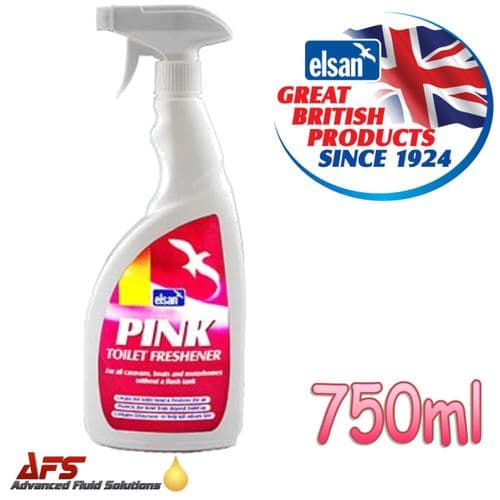 Elsan Pink 750ml Toilet Rinse Fluid Cleaner Spray