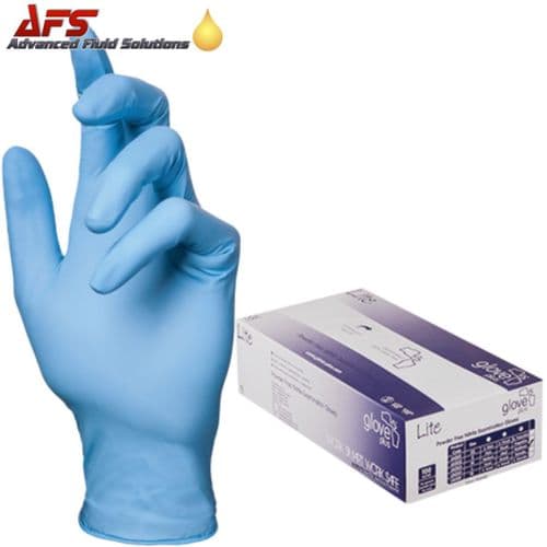 Glove Plus Lite Blue Powder Free Nitrile Examination Gloves - L
