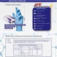 Glove Plus Lite Blue Powder Free Nitrile Rubber Examination Work Gloves - Medium