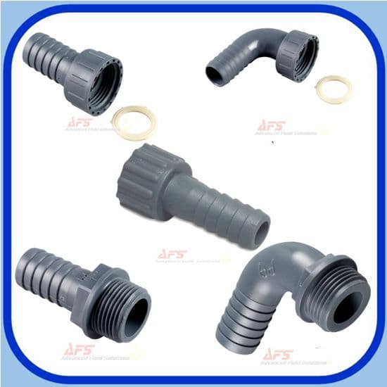 Grey Polypropylene (PP) Hose & Pipe Fittings and Valves