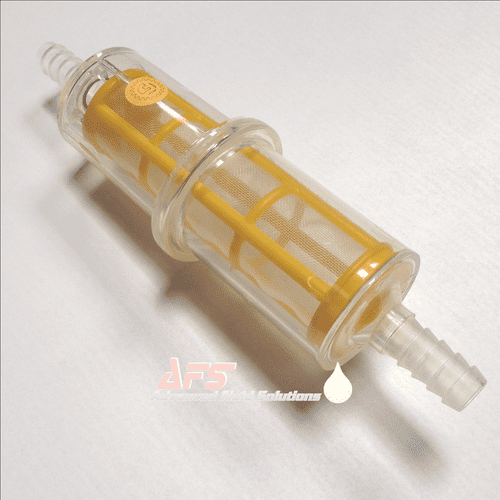 Long InLine Petrol/Diesel Fuel Pre Filter - 12mm Hose Tails