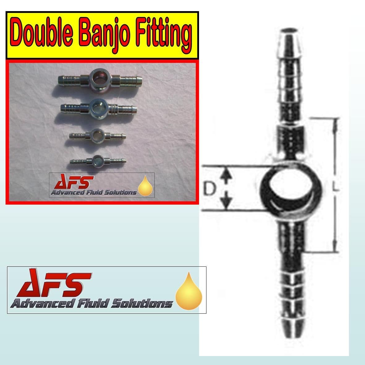 M12 12mm Banjo Fitting x Double 7mm 8mm Hose Tail