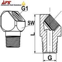 Central Lubrication M10 Male x M10 Female 45 Degree Adaptor Grease Line Adapter Fitting Ideal for Centralised Systems