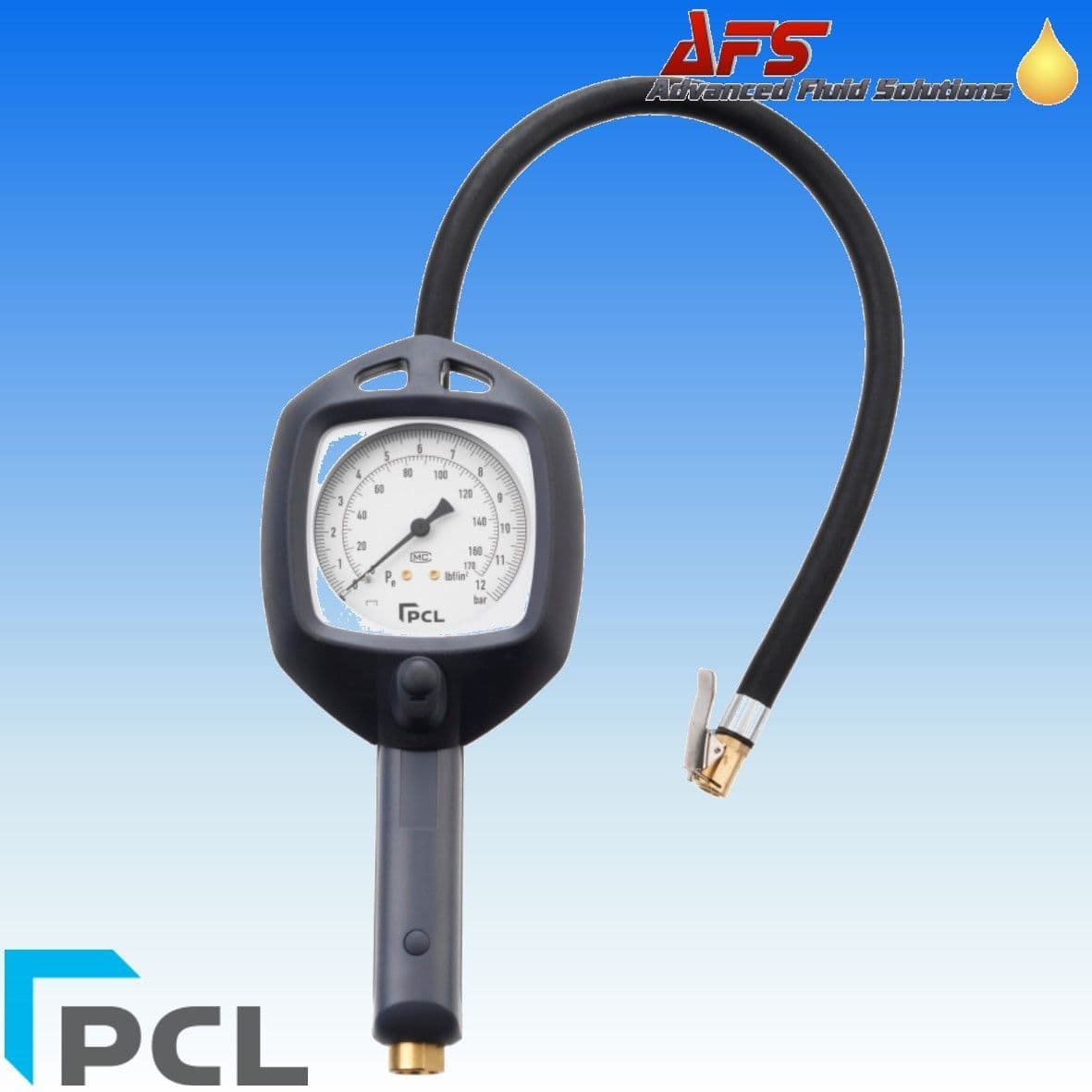 Genuine PCL Airforce Tyre InFlator ATIH081 Dial Gauge Air Line Clip on