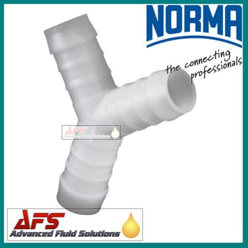 3mm (1/8) Y Piece White Plastic Hose Joiner Barbed Connector