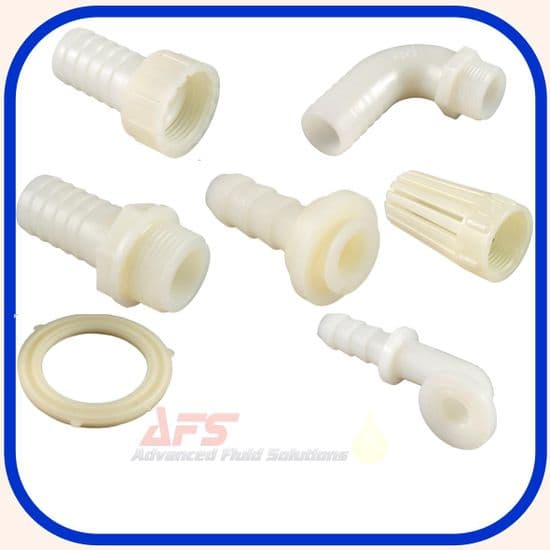 White (Nylon) Hose & Pipe Fittings and Filters PA66 Polyamide
