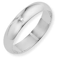 18ct White Gold 5mm D-Shaped Band
