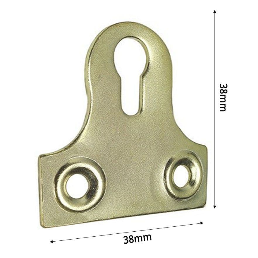 Brass Plated Picture Plate INVERTED SLOTTED Hanger 38mm Wide
