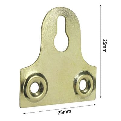 Brass Plated Picture Plate SLOTTED Hanger 25mm Wide