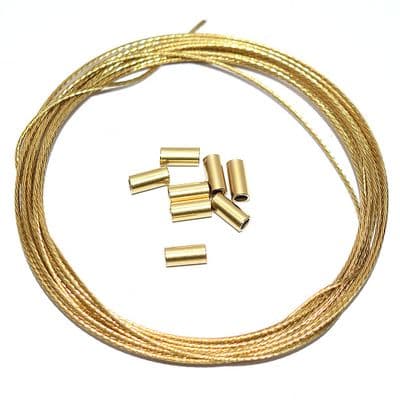 Brass Wire 3m + Wire Crimping Ferrules Pack