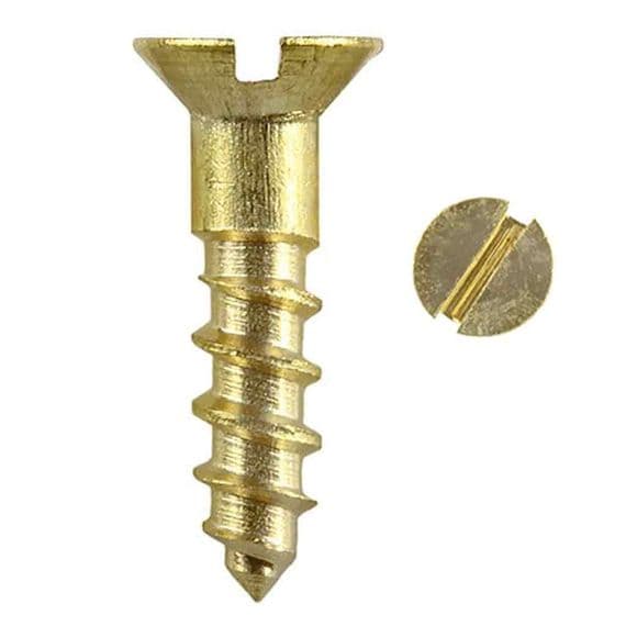 Counter Sunk Slotted Brass Screws '4' x 13mm (1/2
