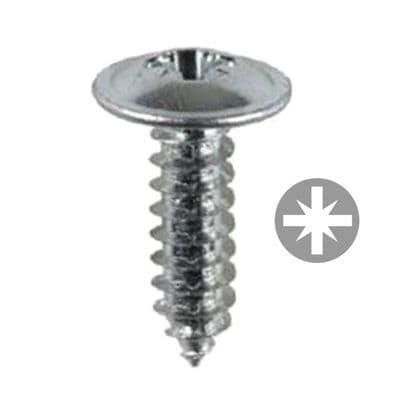 Flange Head Pozi Zinc Plated Screws '4' x 13mm