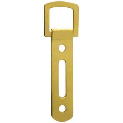 Heavy Duty Slotted Strap Hanger Brass Plated - 85mm