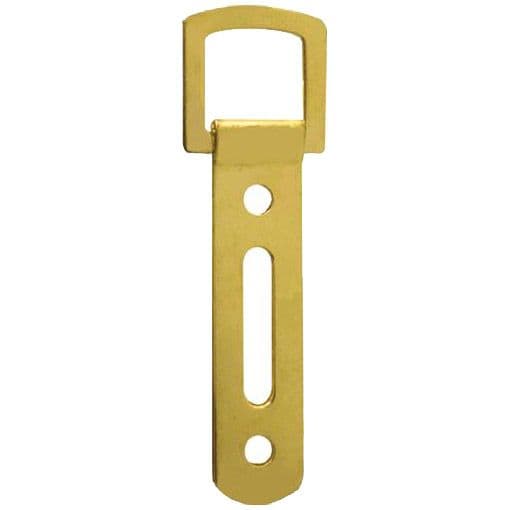 Heavy Duty Slotted Strap Hanger Brass Plated - 85mm