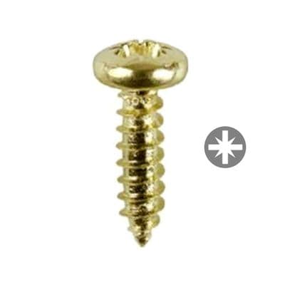 Pan Head Pozi Brass Plated Screws '4' x 10mm
