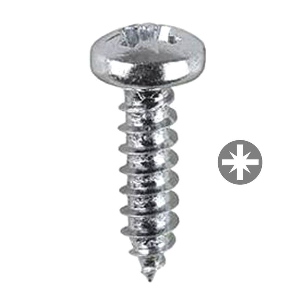 10 x 3/4 Coarse Deep Thread Phillips Pan Head Screws Nickel Plated, 100 Pack