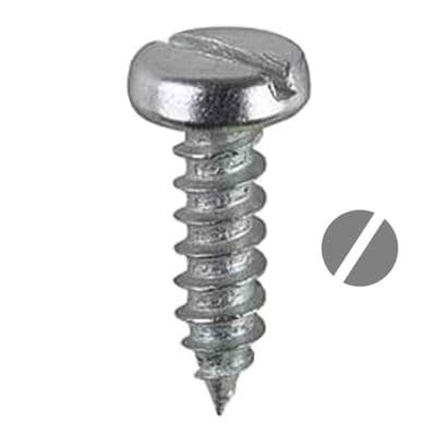 Pan Head Slotted Zinc Plated Screws '6' x 19mm
