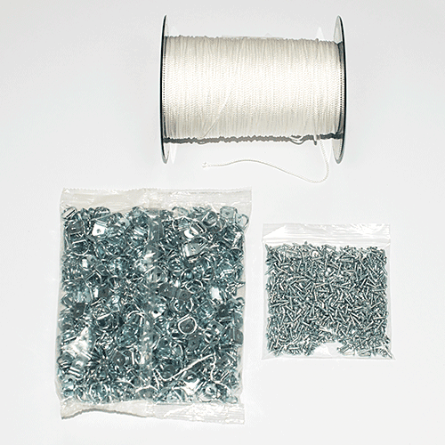 Picture Hanging Multipack - 500 x Single Hole Zinc Plated Budget D-Rings + 500 Screws + 500m Cord #1