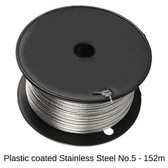 Plastic Coated Wire Stainless Steel (#5/19kg)  - 152m Roll