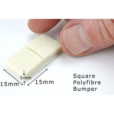 Poly Fibre Bumpers - Square 15x15mm, 5mm thick