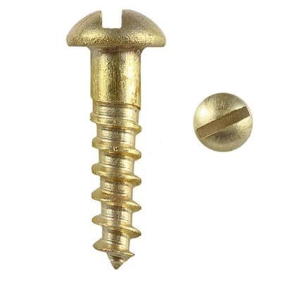 Round Head Slotted Brass Screws '2' x 13mm (1/2