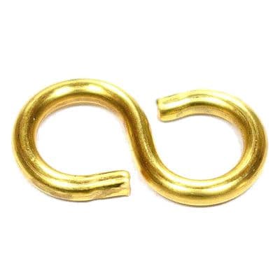 S-Hooks 25mm Brass Plated for Joining Picture Chain
