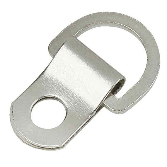 Solid D 1 Hole D-Ring - Nickel Plated
