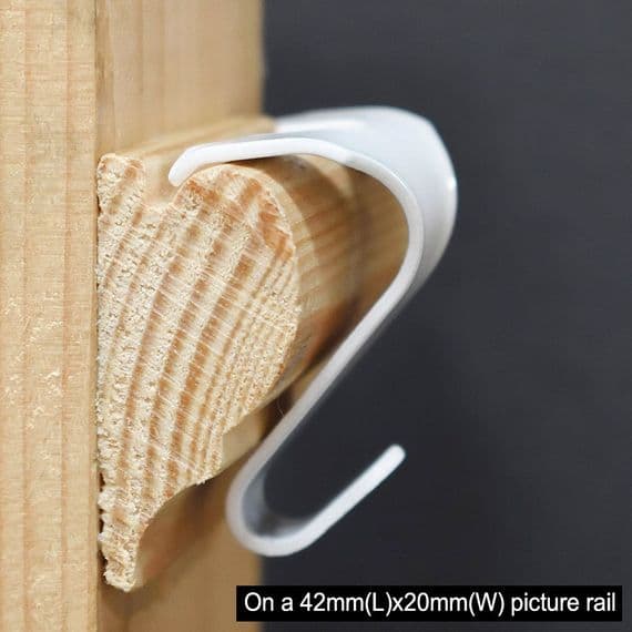 Sturdy Picture Rail Hook White - Large