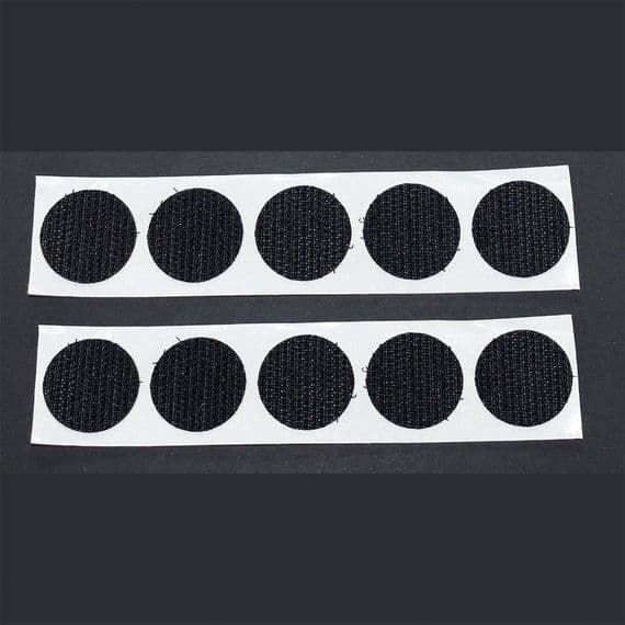 Velcro Coin Black Hook 22mm -  Pack of 10