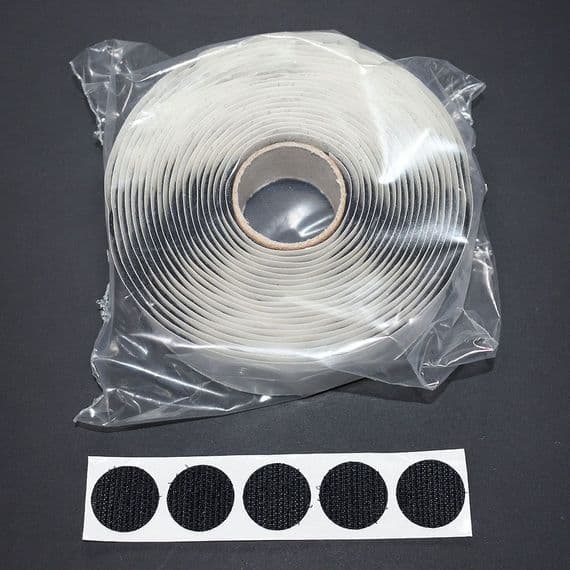 Velcro Coin Black Hook 22mm - Roll of 200