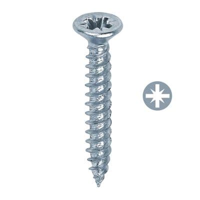 Zinc Plated Wood Screws Pozi '4'x25mm