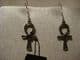 Alchemy Gothic ear rings in pewter  Ankh Of Osiris.