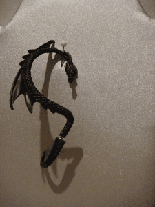 Alchemy Gothic ear wrap in pewter The Dragon's Lure black