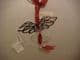 Christmas Silver angle wings tree dec in burgandy  angle