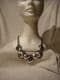 fashion collar necklace in silver metal circles with crystal centres.
