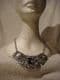 Fashion collar necklace in silver metal  filigree panels