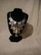 fashion collar necklace in silver metal oblong panels.