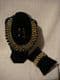 fashion  Coller Necklace, Bracelet & Earring set in black and gold metal.