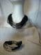 fashion multi standed coller necklace & bracelet set in black and silver.