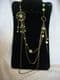 fashion  necklace long in bronze flower and beads.