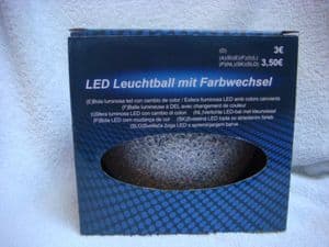 LED Colour changing ball light.