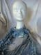 Soft  Long Scarf  lace Blue/grey circles and icicles.