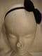 Stretch head band/bandeau black with black lace bow pack of 6.