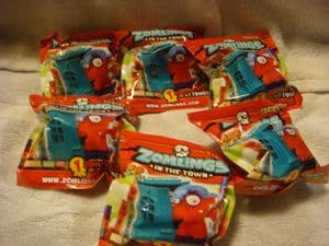 Zomlings series 1  in the town  6 single blind bags.