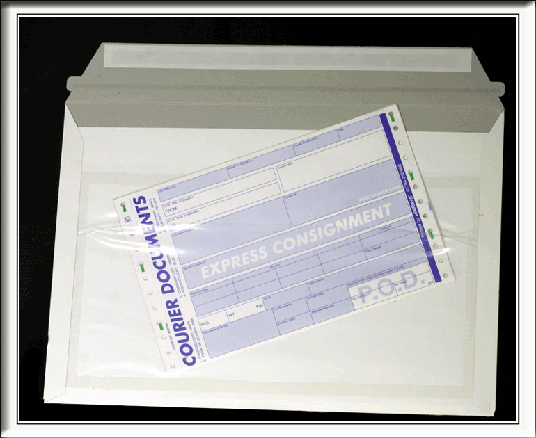 Cardboard Envelopes - Plain with Clear Document Pouch on reverse - Size 356 mm x 250 mm - Packed in 200's Prices from £41.50 per pack